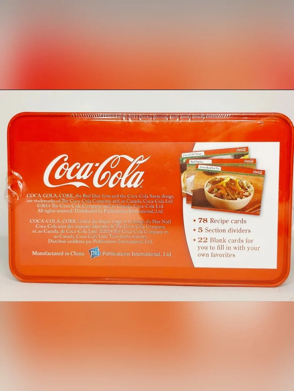 Coca-Cola Cooking With Coke Christmas Recipe Tin 78 Cards Sealed 2014 Santa